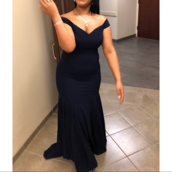 Elegant Navy Blue Dress - Picture 1 of 5
